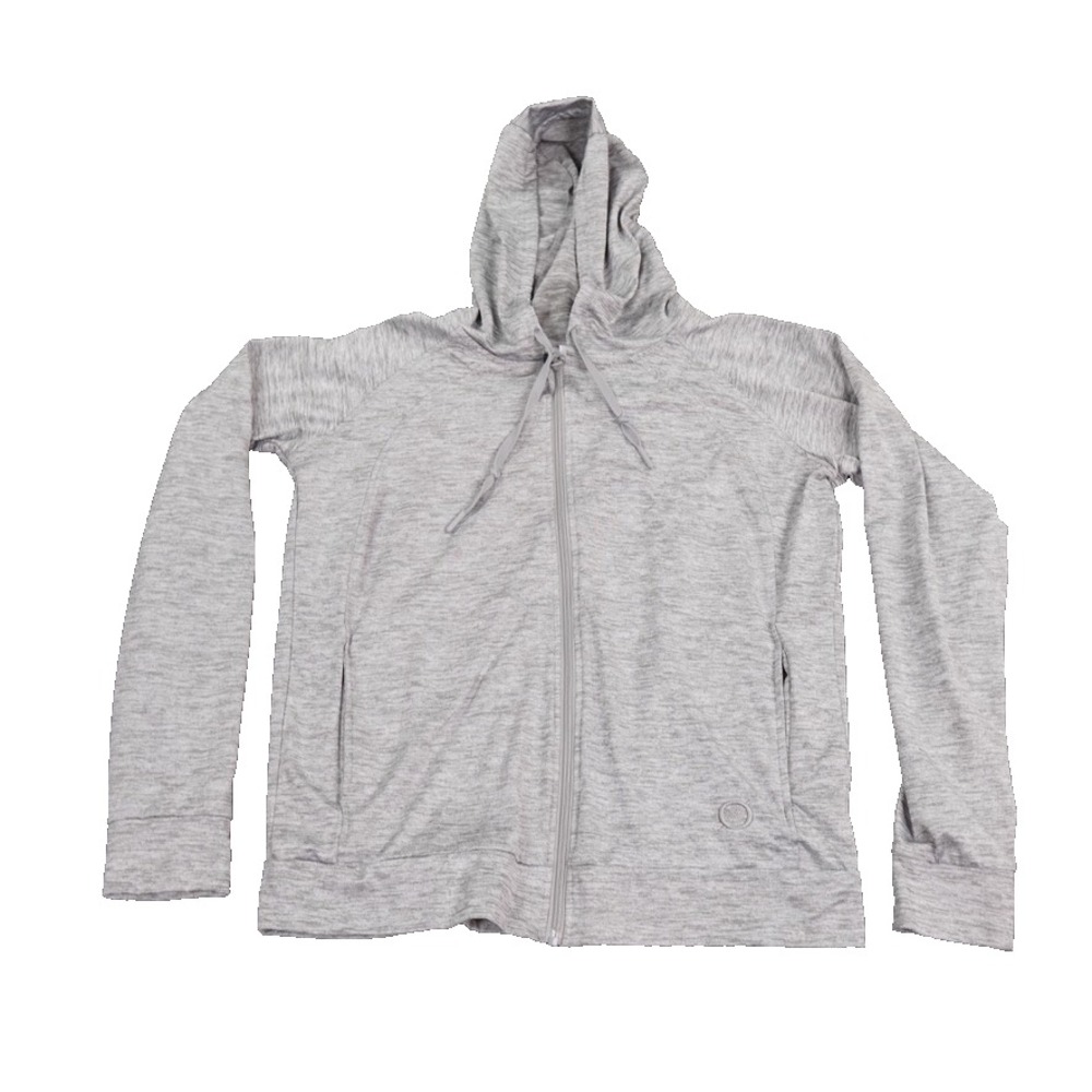 Born Outdoor Jacket Womens Medium‎ Gray Full Zip Hooded Stretch Activewear Camp